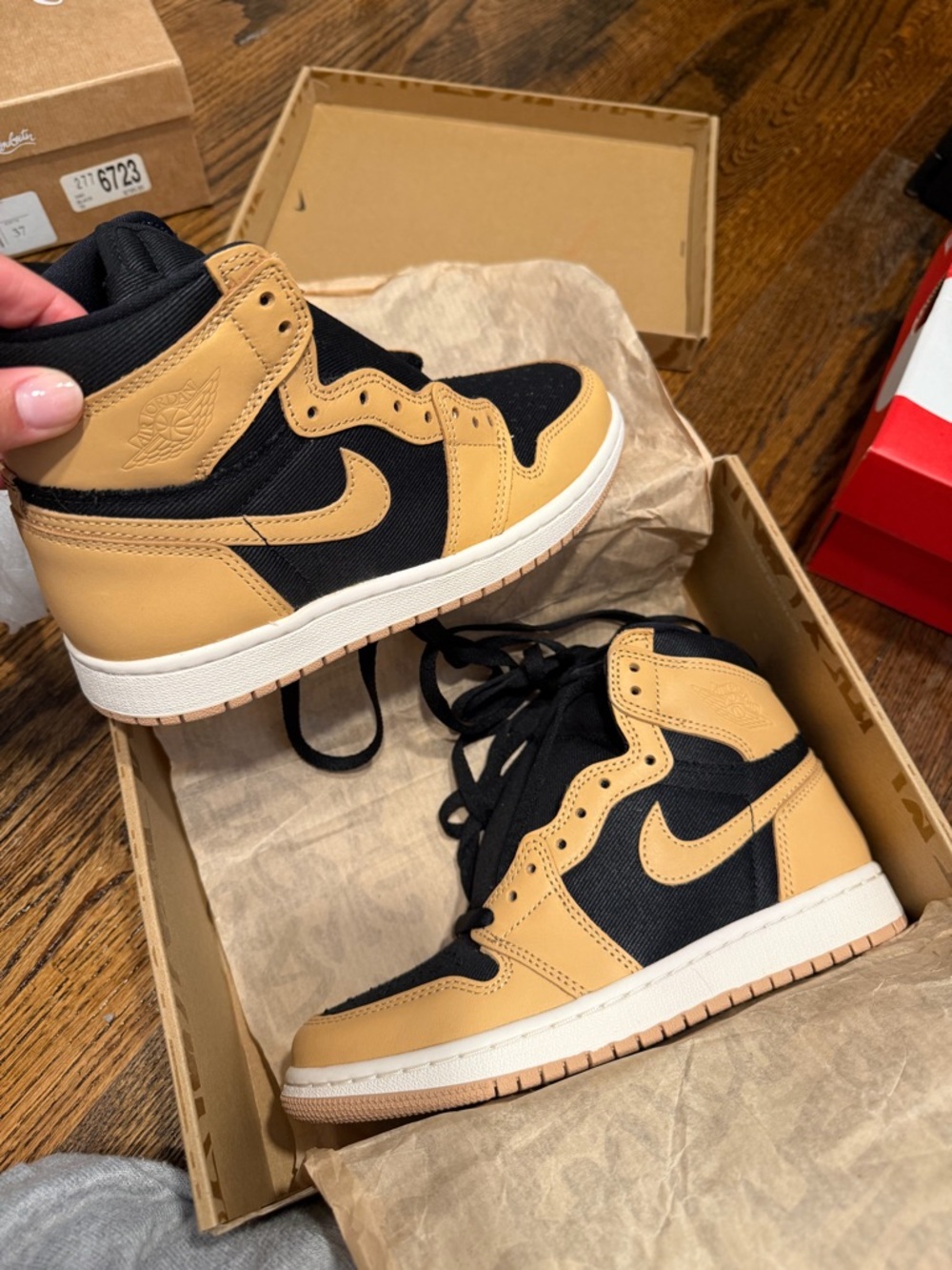 Nike High-Top Sneakers in Black and Tan Air Jordan 1 Retro High OG